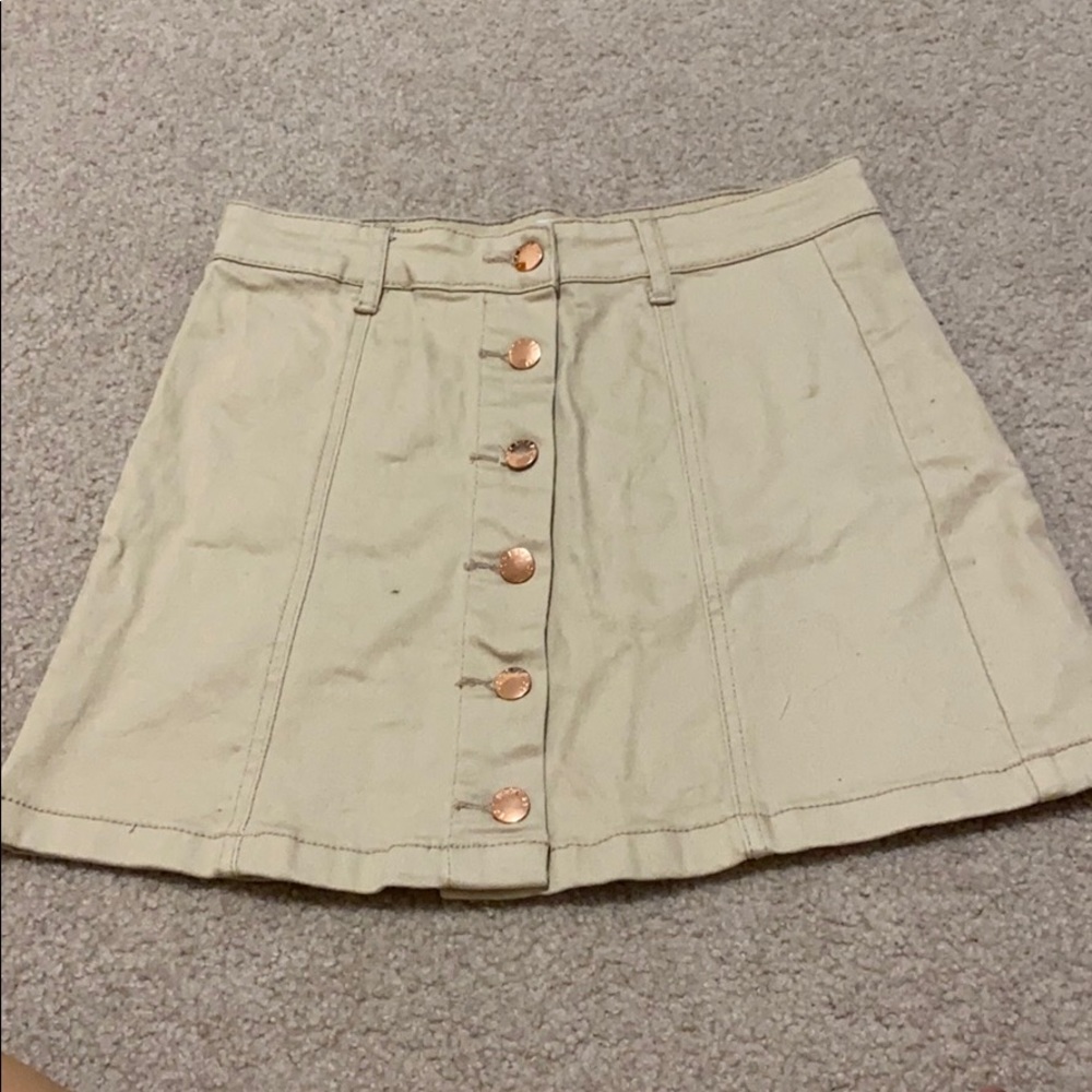 Forever 21 tan button up skirt